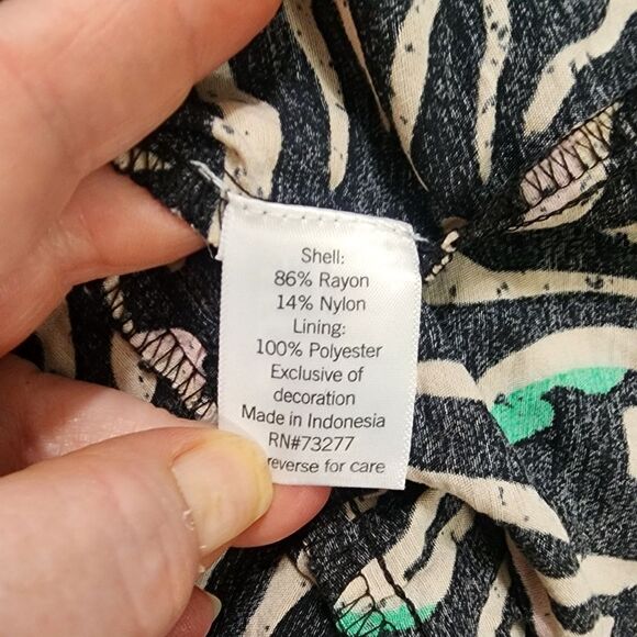 Nine West Mini Dress L Puff Sleeve Smock Back Ruffled Bottom - Picture 7 of 7